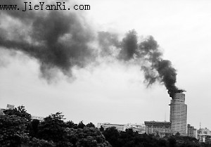 广东电台大楼大火_可能因违规吸烟所致